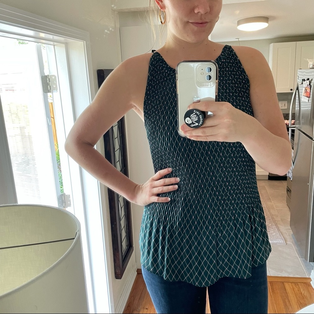 Loft flowy dark teal top.